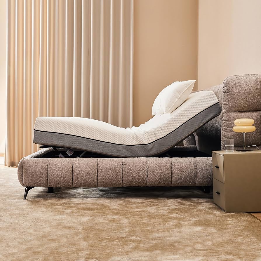 Adjustable bed frame ergonomics: Correct vs. incorrect posture for remote work.