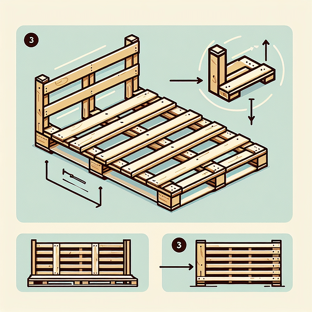 adding a middle beam to a pallet bed frame for support