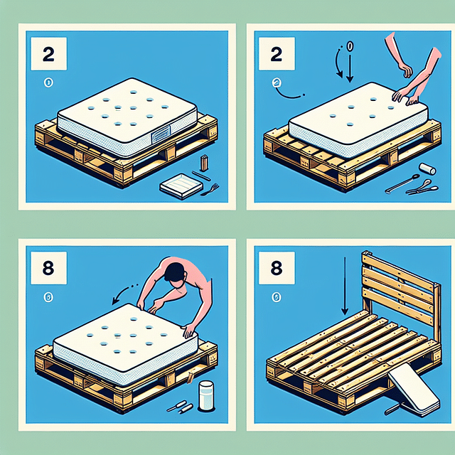 placing a mattress on a finished pallet bed frame