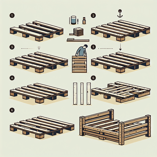 reinforcing a wooden pallet bed frame with extra planks