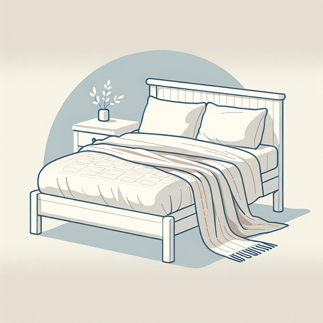 throw blanket on the end of bed with white frame