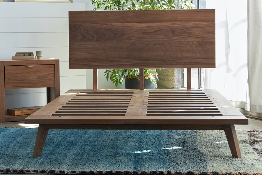 Mid-Century Modern Wood Bed Frame