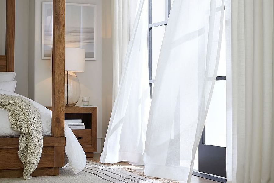 linen curtains for canopy bed