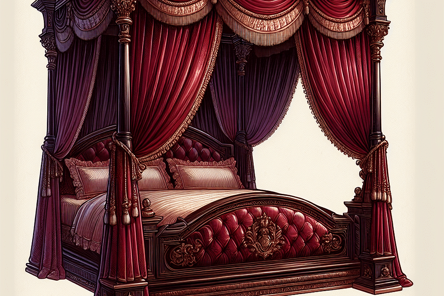 luxurious velvet curtains for canopy bed