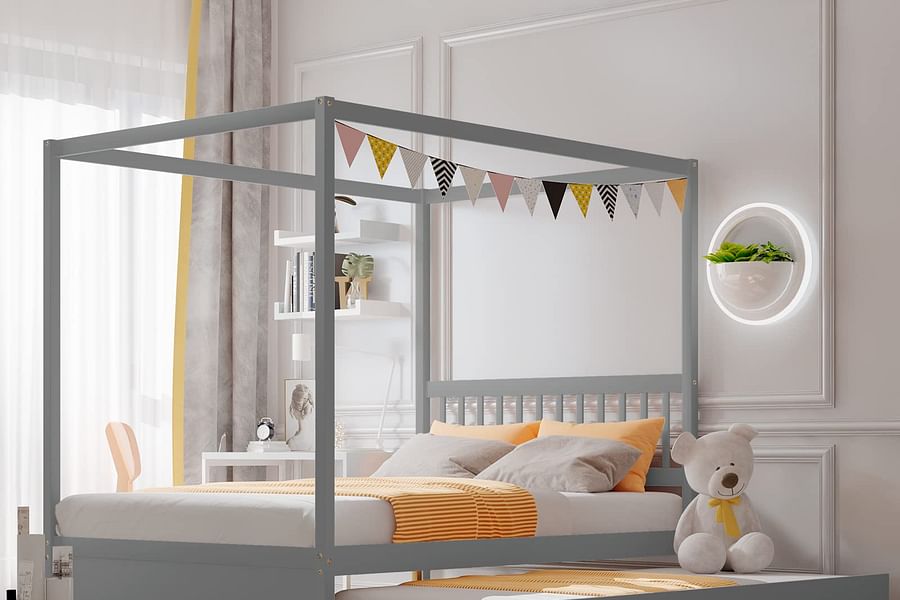 rustic canopy bed frame