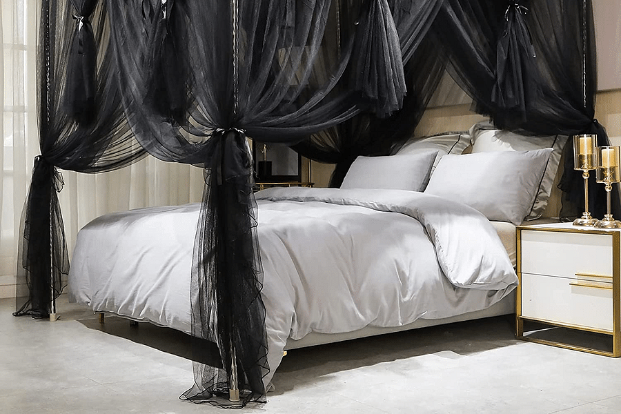 tassel curtains for canopy bed