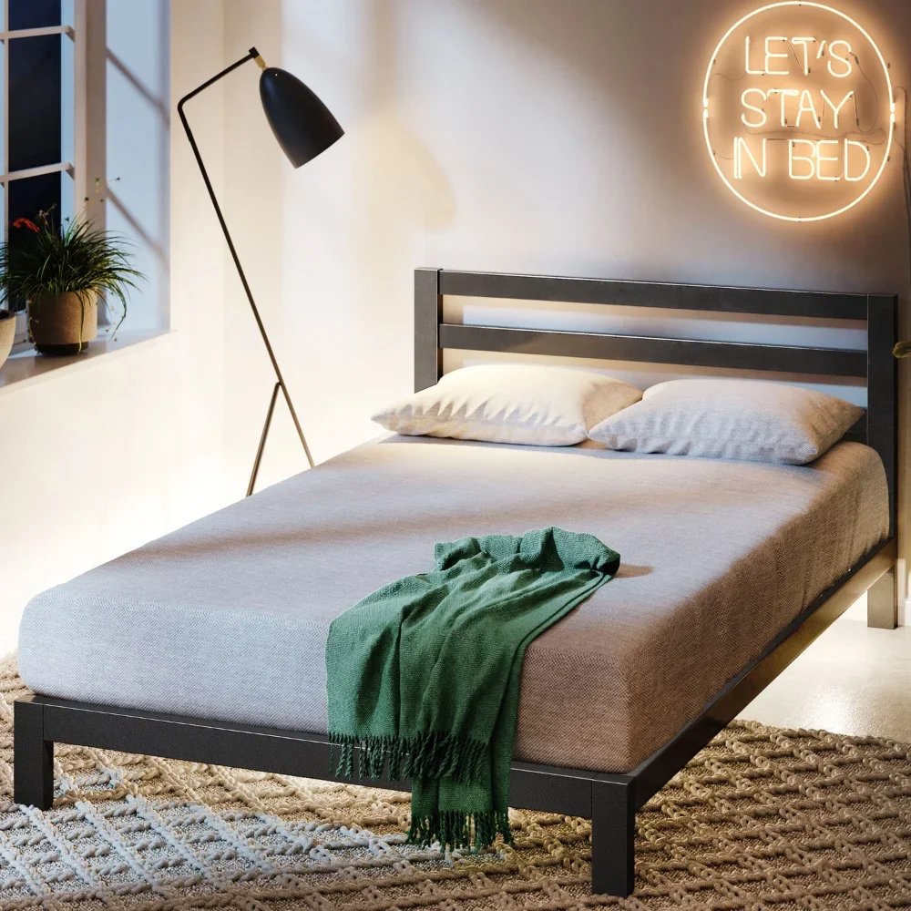 Modern Metal Platform King Size Bed Frame