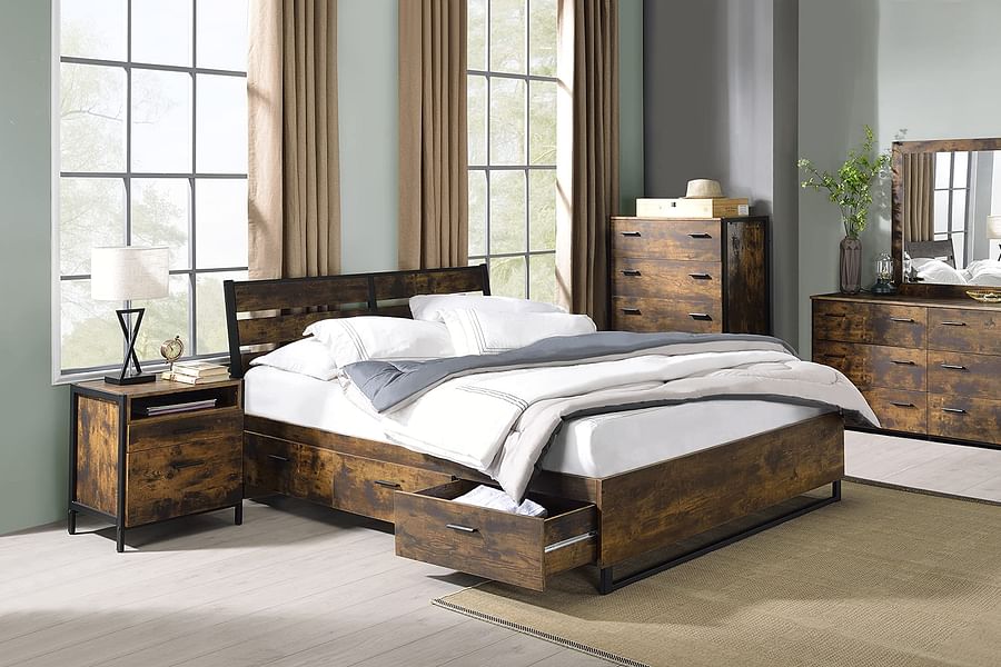 Rustic Solid Wood King Size Bed Frame