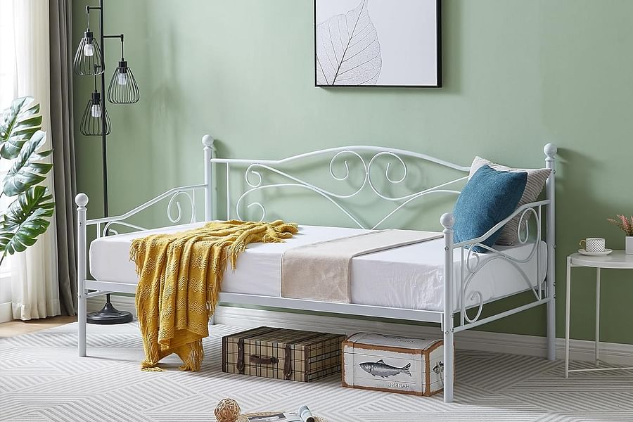 metal twin bed frame with headboard