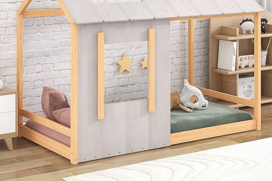 Wooden Twin Bed Frame Cottage Style