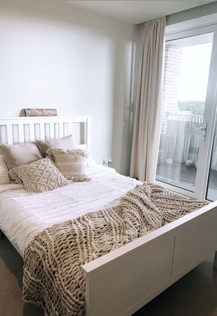 bohemian white wooden bed frame