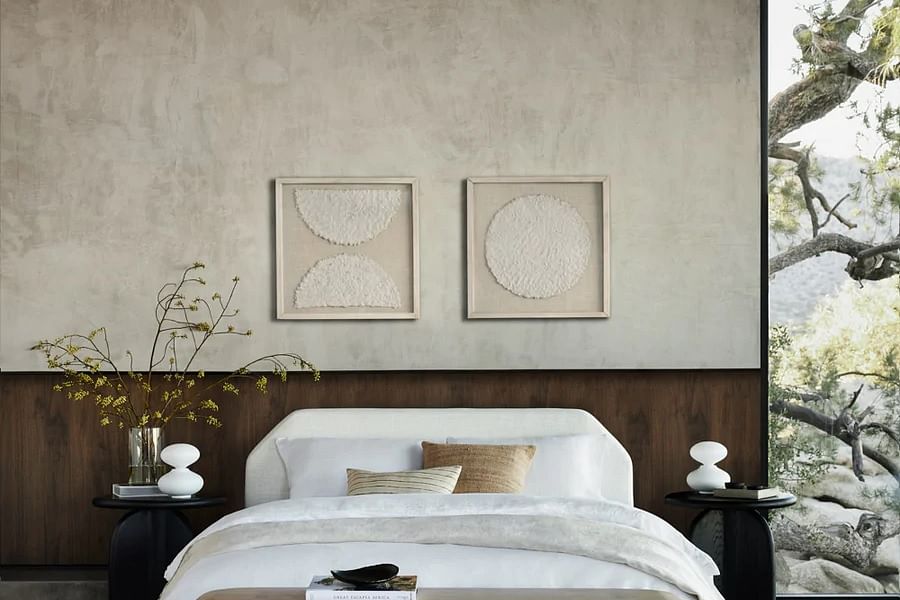 French provincial white wooden bed frame