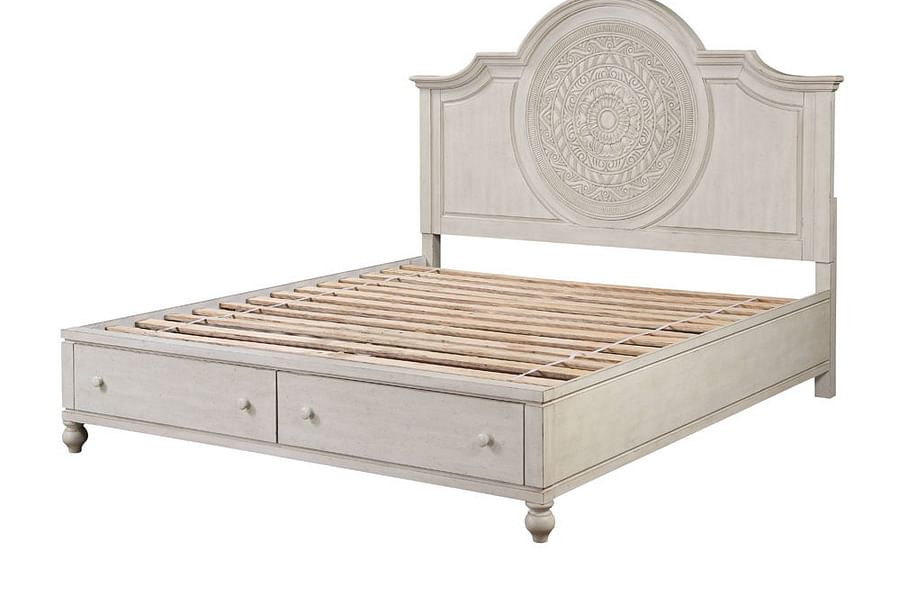 antique white bed frame