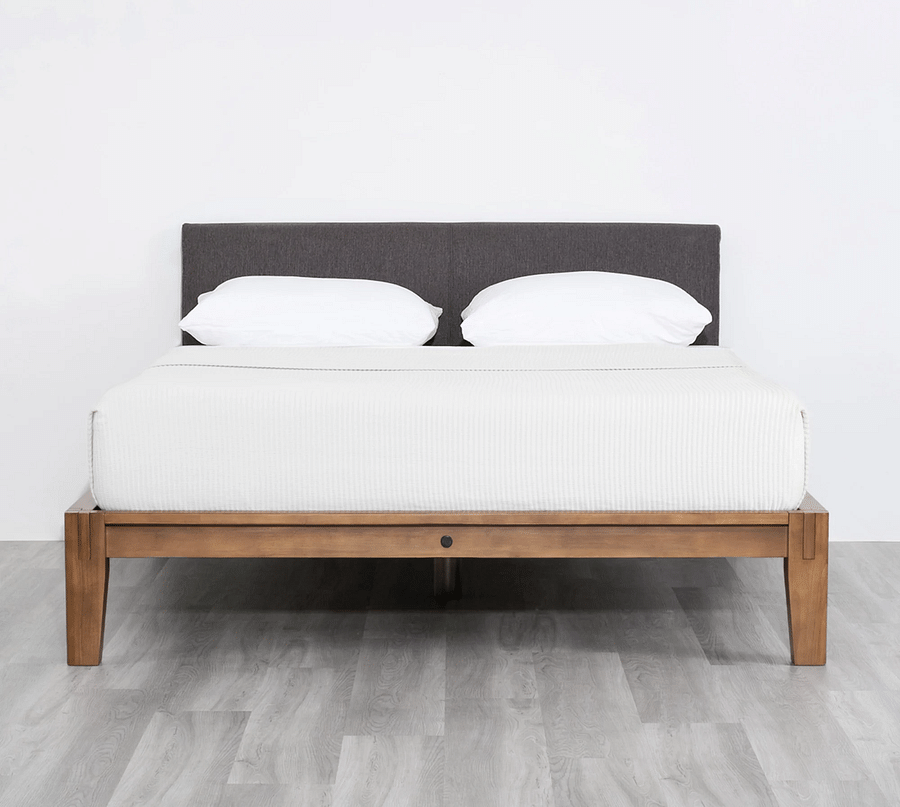 Diagram of a bed frame with arrows pointing to common areas of noise
