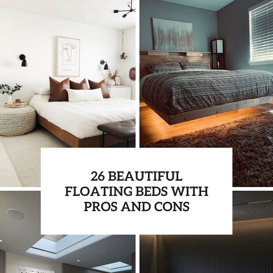 Modern bedroom with a successfully installed floating bed frame